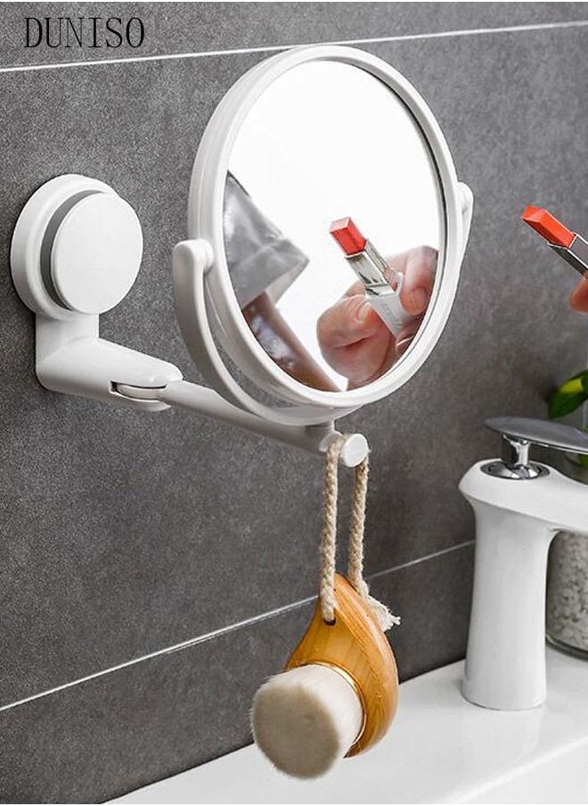 DUNISO - Magnifying Double-Sided 360° Rotation Wall Mounted Vanity Makeup Mirror For Bathroom - Image 1