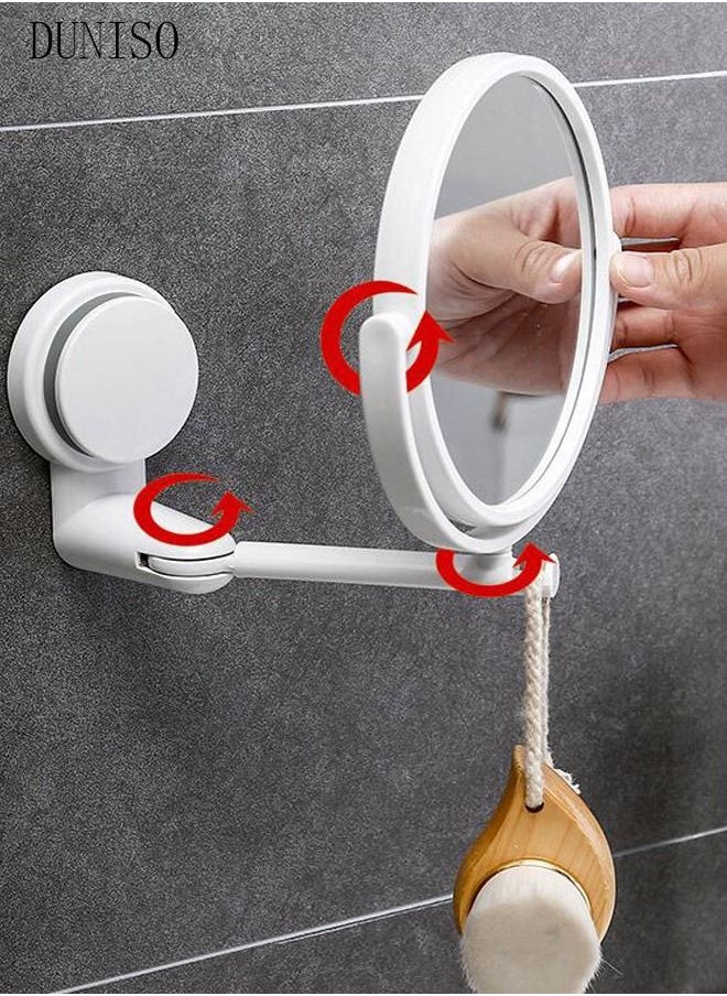 DUNISO - Magnifying Double-Sided 360° Rotation Wall Mounted Vanity Makeup Mirror For Bathroom - Image 1