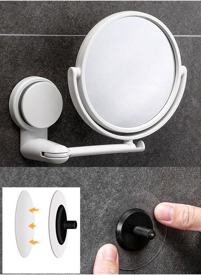 DUNISO - Magnifying Double-Sided 360° Rotation Wall Mounted Vanity Makeup Mirror For Bathroom - Image 1