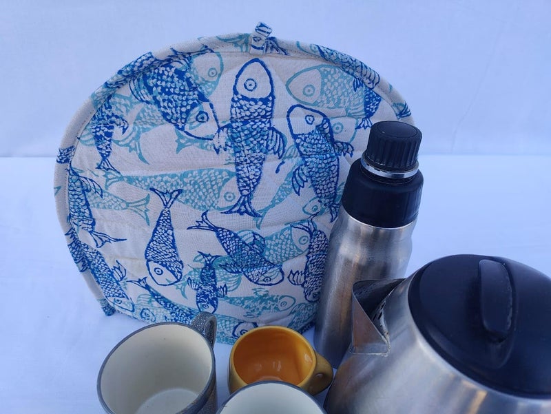 Malan Bai Mandala Tea Cozy Cover Hand Block Winter Tea Cozy Cotton Tea Kettle Warmer Pot Cover Hot Coffee Cover Handamde Kitchen Décor Brand: Malan Bai - Image 5