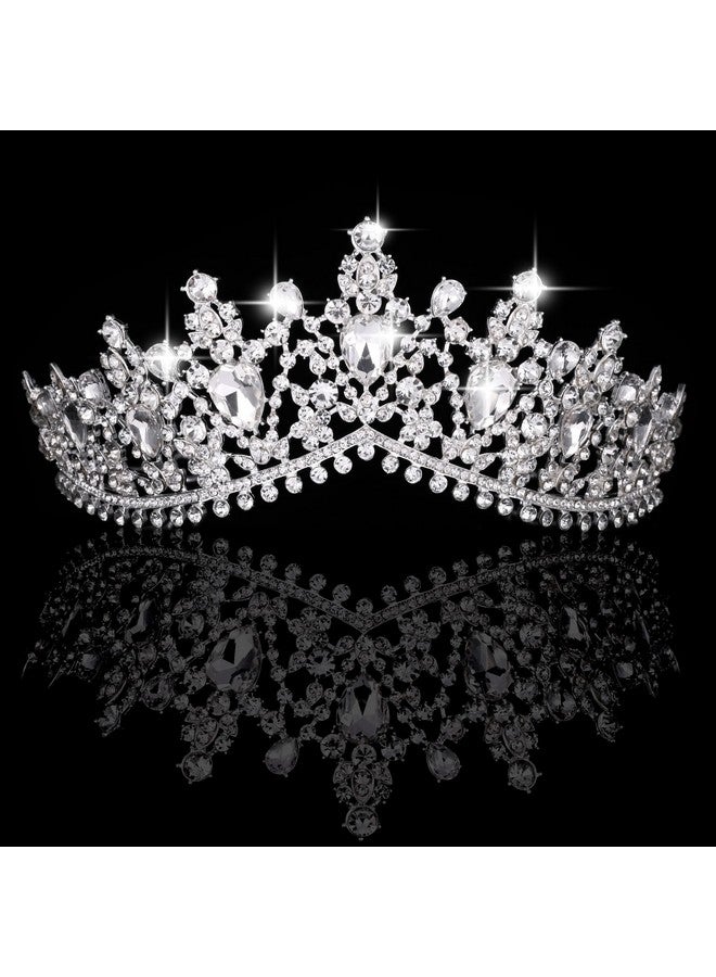 Kamirola Tiaras And Crowns For Womentiaras Earrings Necklace Crystal Bridal Jewelry Set Costume Party Halloween Prom Pageant Jewelry For Women Girls (Silver) - Image 2