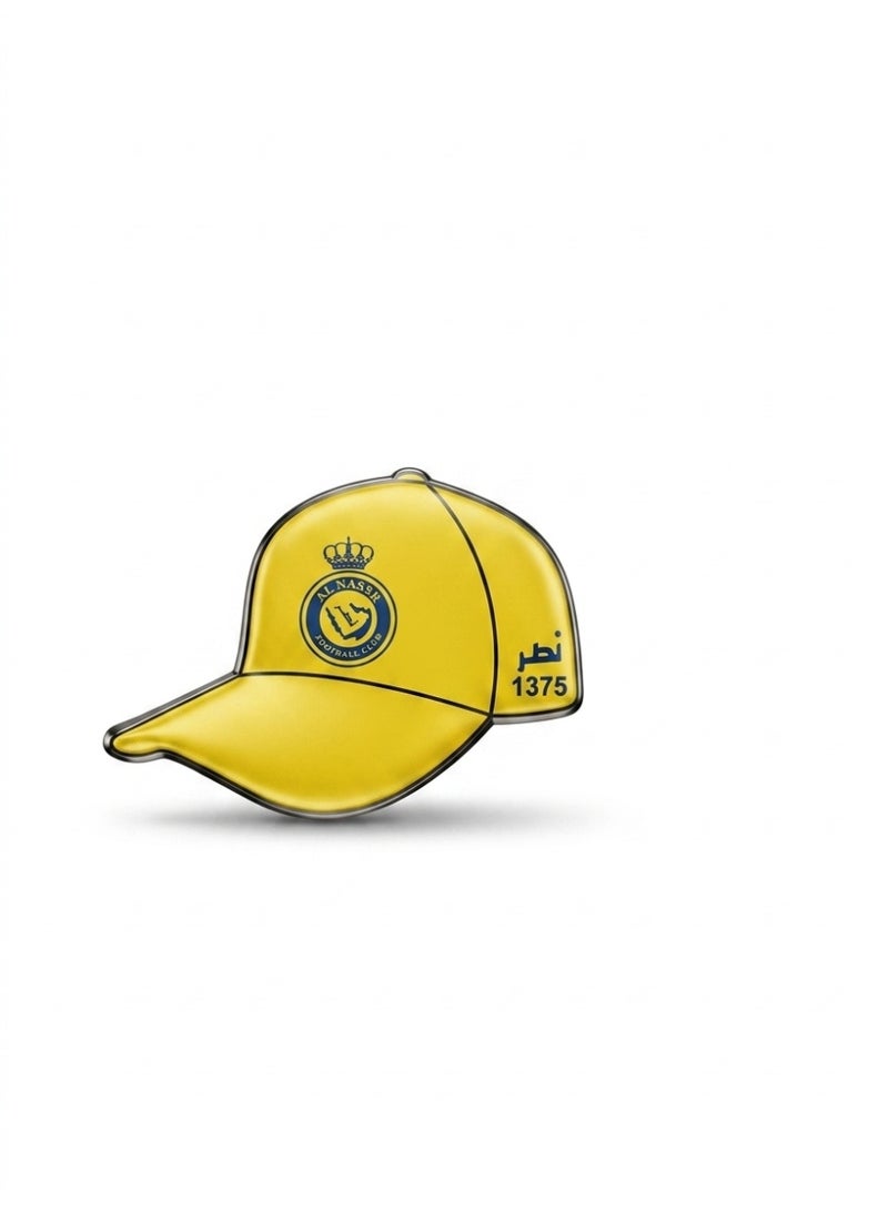 Al Nassr FC Metal Sticker Set – 2PCS Premium Yellow & Blue Enamel Emblems Featuring Cap and Scarf‑in‑Hand Designs, Symbolizing Saudi Pride, Victory Spirit, and Elite Fan Passion for Phones, Laptops, and Accessories - Image 3