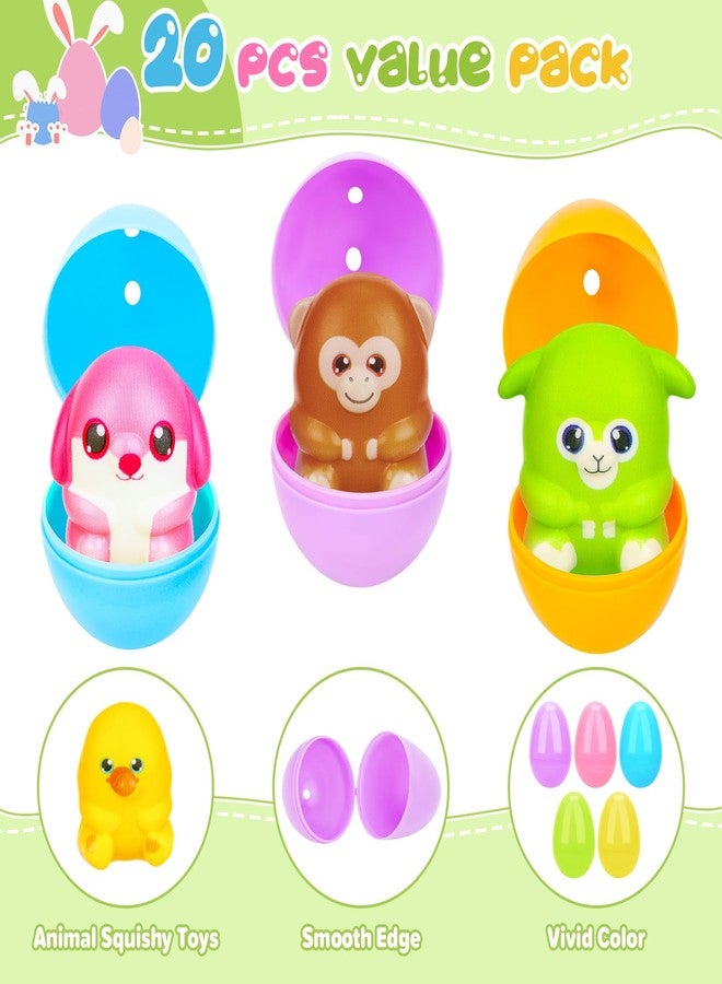 Gralima 20 Pack Easter Eggs with Animal Squishy Toys Easter Basket Stuffers Fillers Plastic Easter Egg Hunt Easter Party Favors for Kids Boys Girls - Image 5