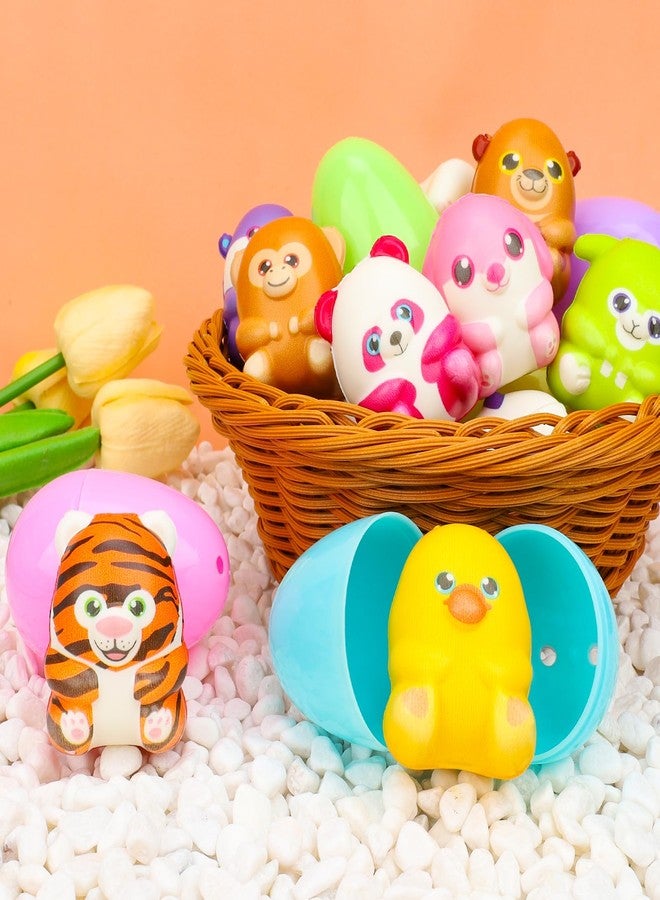 Gralima 20 Pack Easter Eggs with Animal Squishy Toys Easter Basket Stuffers Fillers Plastic Easter Egg Hunt Easter Party Favors for Kids Boys Girls - Image 3