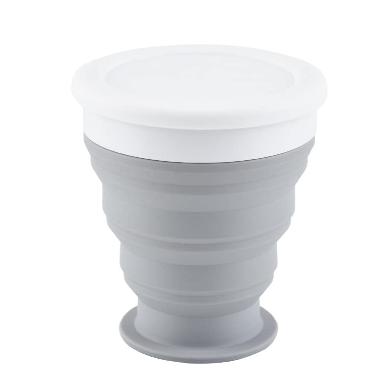 TASKHOUSE Collapsible Outdoor Travel Cup Silicone Folding Water Cups with Lids Drinking Glasses Hot Mug - 200 ML (Pack of 2, Black) - Image 3