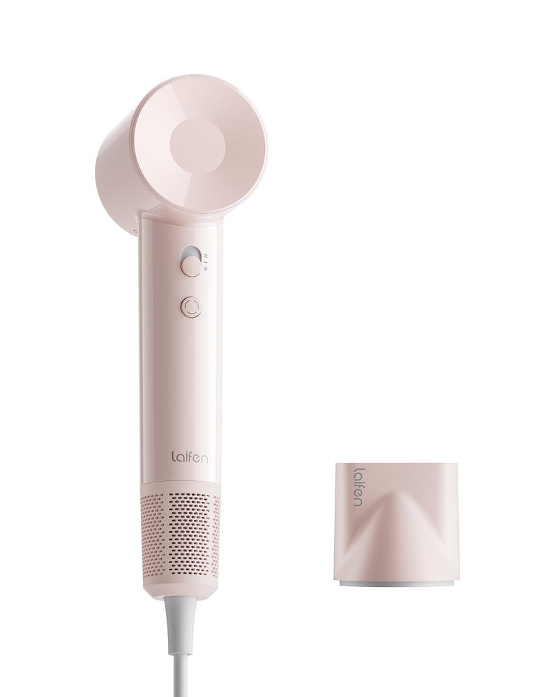 Laifen Hair Dryer SE Lite Pink, 150 Million Negative Ionic Blow Dryer with 100,000 RPM Brushless Motor, 1400 Watt Powerful Fast Drying High-Speed Low Noise Hairdryer, Lightweight and Compact Design - Image 1