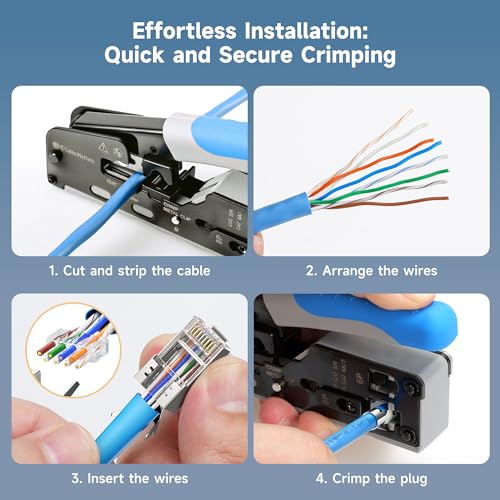 Cable Matters 50-Pack Cat6A RJ45 Shielded Modular Plugs with Strain Relief Boots, 50µ Gold Plated, Cat 6A Shielded RJ45 Connectors, Cat6a Connector - Image 5