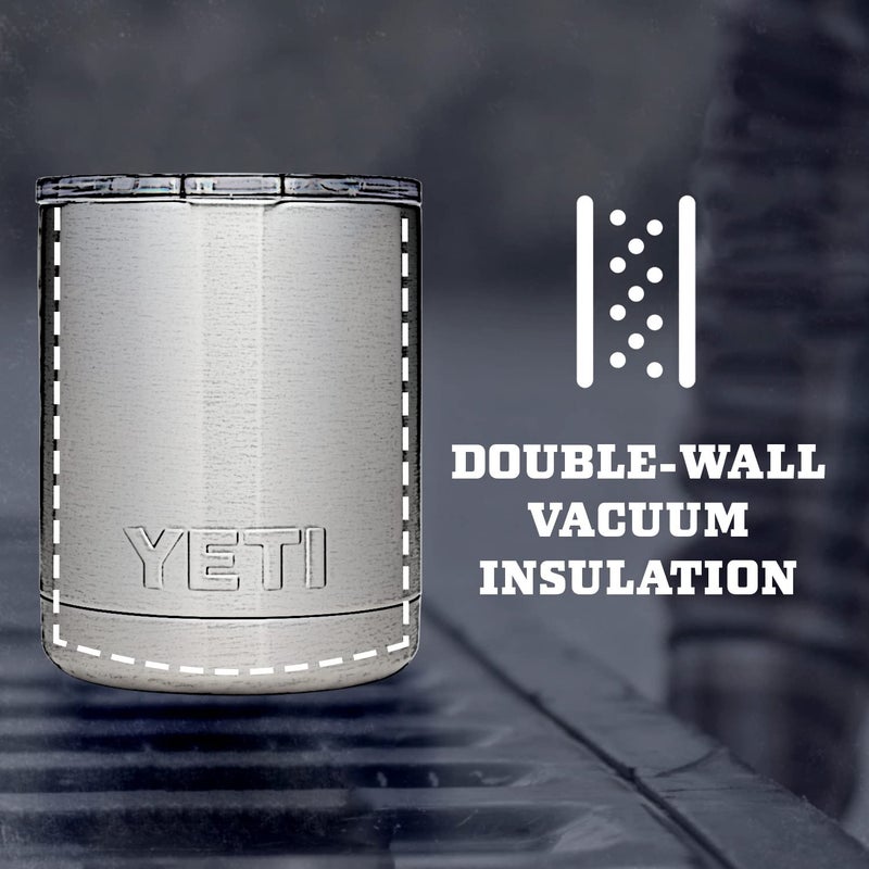 YETI Rambler 10 oz Lowball, Vacuum Insulated, Stainless Steel with MagSlider Lid, Black - Image 4