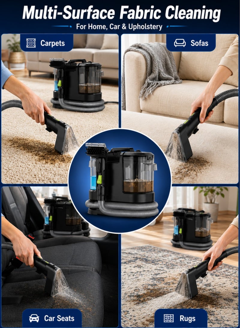 Panda Carpet Cleaner Wired Dry & Wet Cleaner, Removes Tough Spot & Stain, Easy To Use on Multi Surfaces: Sofa, Car And Upholstery 500W Black - Image 5