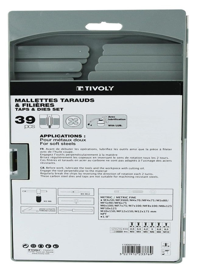 TIVOLY - 39-Piece Tapping and Threading Set - For Soft Metals and Plastics - Metric Pitch Threading - For Occasional Use - Image 2