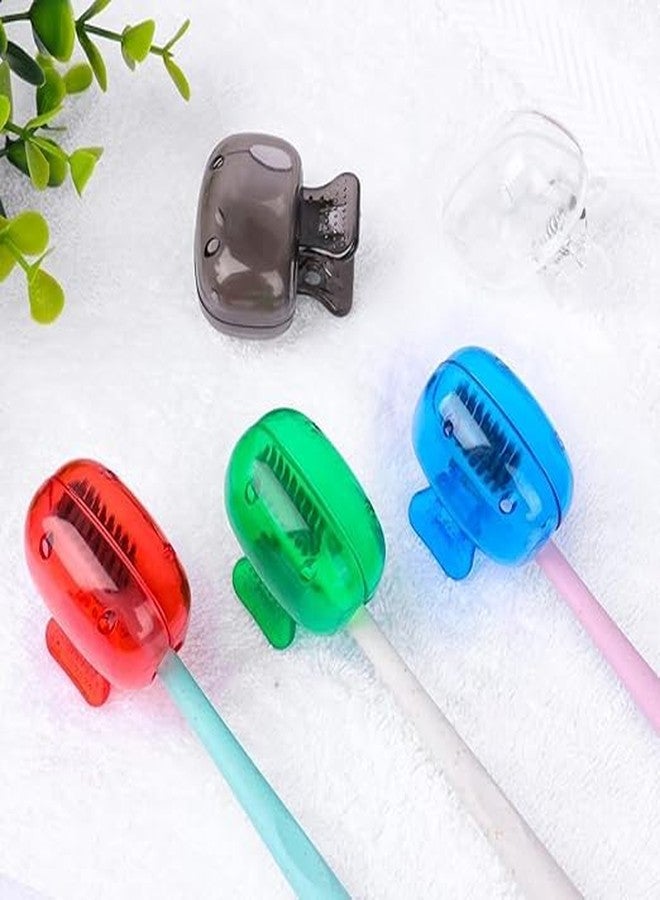 EONWISE Travel Toothbrush Head Covers Toothbrush Protector Cap Brush Pod Case Protective Portable Plastic Clip for Household Travel, Camping, Bathroom, School (Multicolor) ((Pack of 1) (pcs 4)) - Image 3
