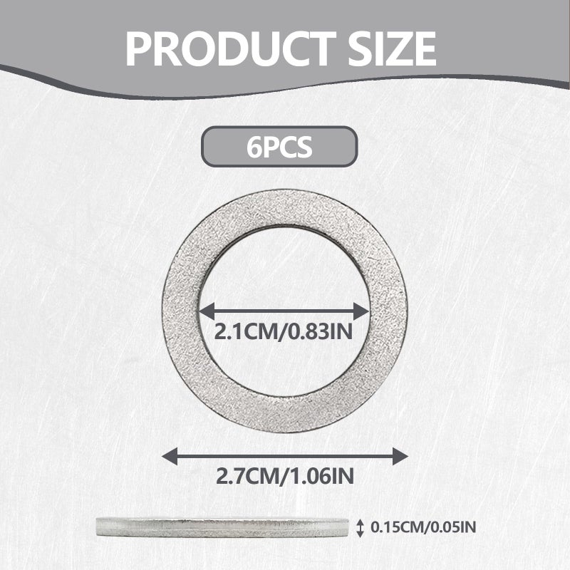 BSAMZO 6pcs Transmission Fluid & 6pcs Rear Differential Oil Drain Plug Washer Gasket Seal - 20mm+18mm Replacement for Honda Acura Civic Accord Odyssey CRV Pilot Fit, OEM PN Part# 94109-2000 & 90471-PX4-000 - Image 3