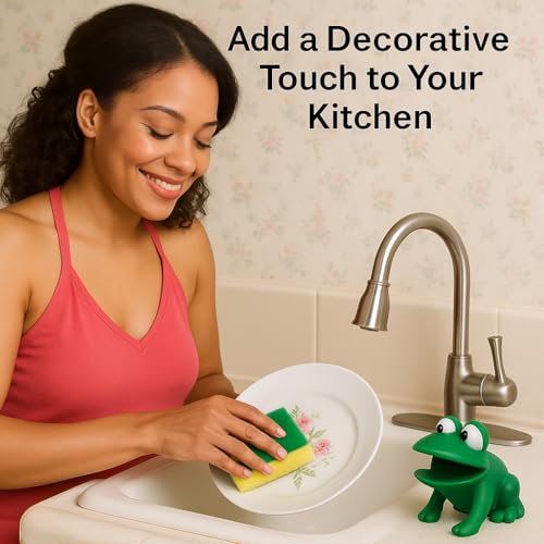 Dependable Products Frog Sponge Holder for Kitchen Sink – Cute Animal Design with Dual-Sided Sponge – Fun Novelty Gift for Counter, Sink, or Dishwashing – Dependable Industries Inc. Essentials - Image 5