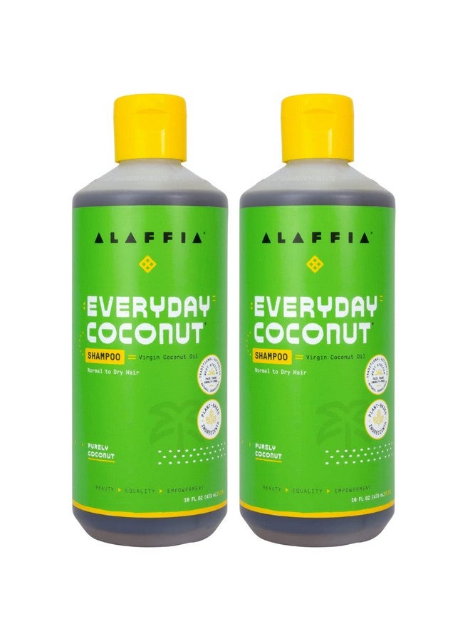 Alaffia Hair Care Everyday Coconut Shampoo Gentle & Hydrating Daily Cleansing Wavy & Curly Hair Products Vitamin E Virgin Coconut Oil Ginger Extract 2 Pack 16 Fl Oz Ea - Image 2