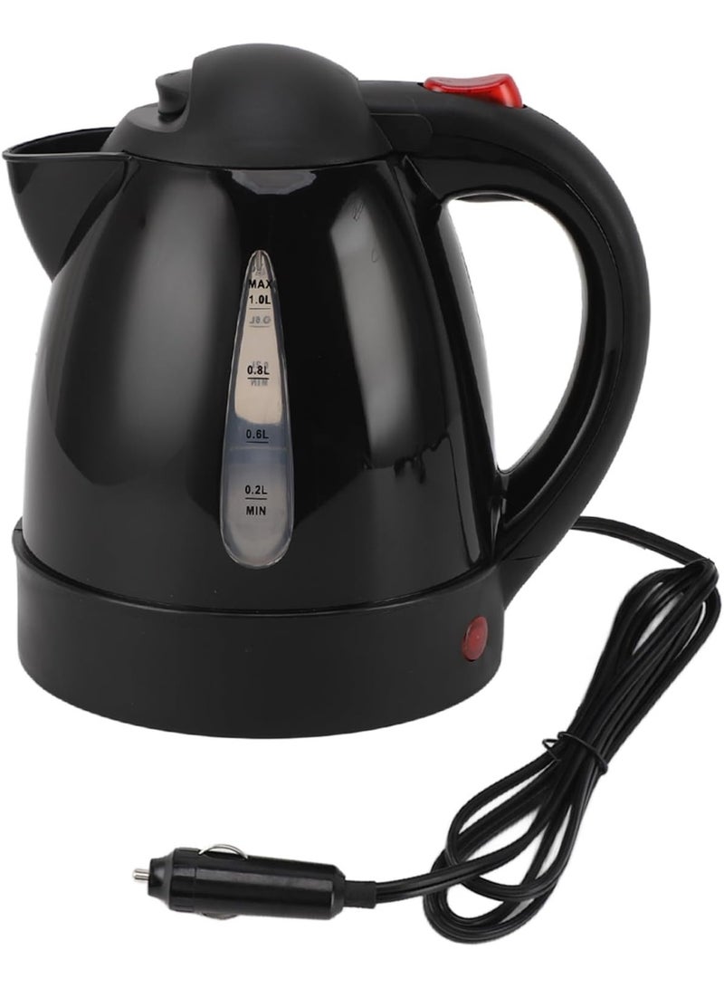 Car Kettle Water Boiler, 1L Travel Electric Kettle with Auto Shut Off, Portable Car Heating Cup, Stainless Steel Car Kettle Boiler, Heater Cup for Car Camping, Road Trip - Image 1