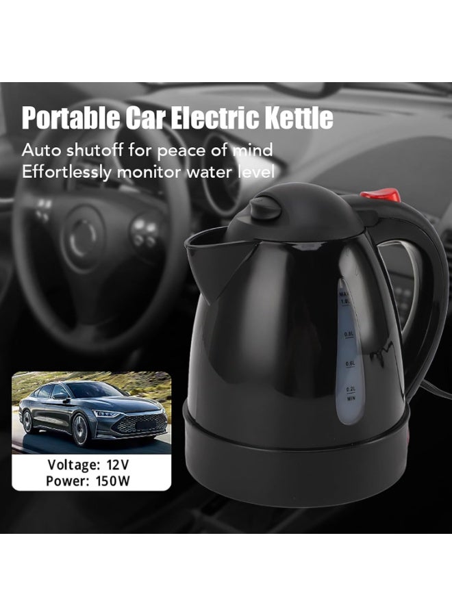 Car Kettle Water Boiler, 1L Travel Electric Kettle with Auto Shut Off, Portable Car Heating Cup, Stainless Steel Car Kettle Boiler, Heater Cup for Car Camping, Road Trip - Image 4
