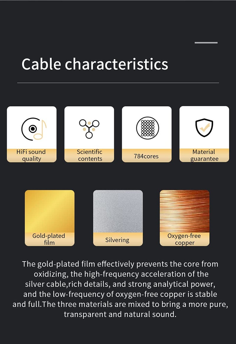 CCA KZ Gold Silver Plated IEM Cable, Upgrade Headphone Wire for KZ ZS10 PRO/ZSN Pro X/ZSN PRO/ZSX/ZSN/AS12/AS16/ZAX/DQ6 C12/CA16/CA4/NRA - Image 3