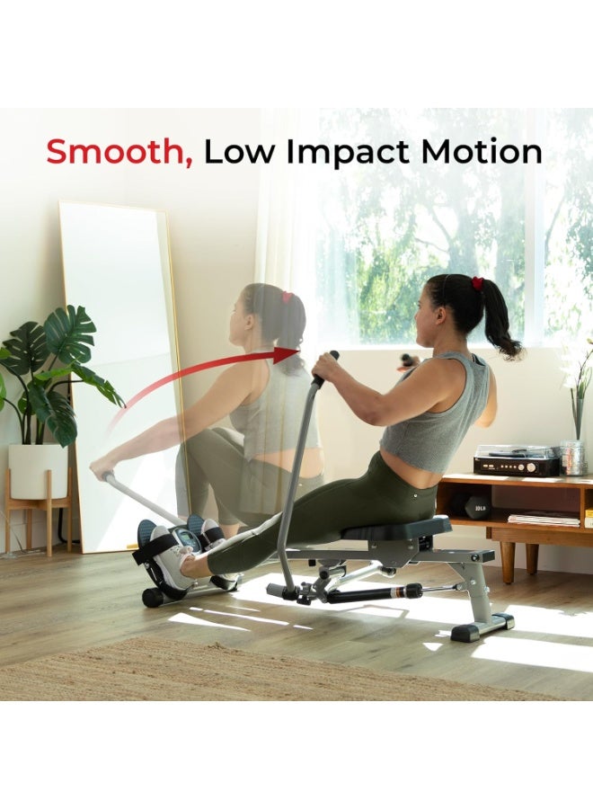 Sunny Compact Hydraulic Rowing Machine, Low Impact Rower with 12 Adjustable Resistance Level, Cardio Exercise Equipment for Home - Image 3
