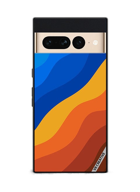 Protective Case Cover For Google Pixel 7 Pro Waves Design Multicolour