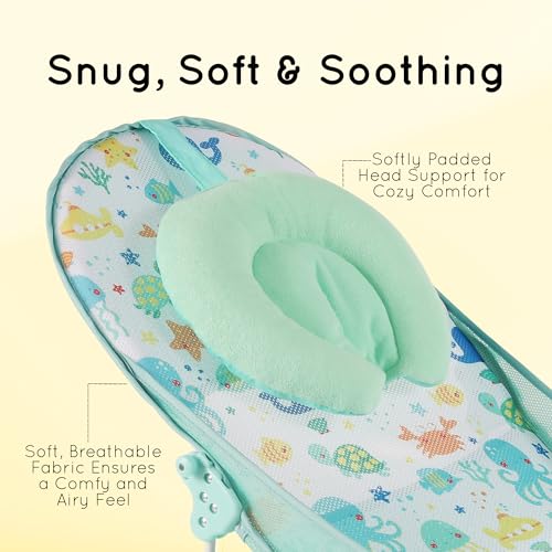 Nuluv Premium Baby Bather | Bath Chair for Newborns and Infants 0-3 Months | Foldable | 3 Position Adjustable Chair | Anti Skid Base | Washable Soft Mesh Seat | for Babies Upto 5Kg (Aqua) - Image 3