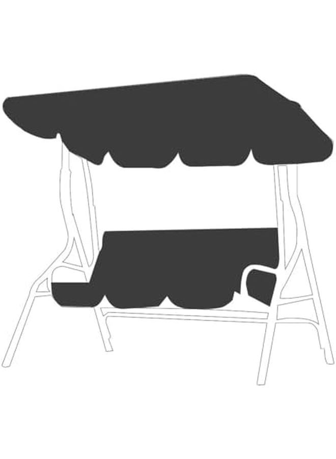 Waterproof Cover For 3 Person Metal Porch Swing Chair With Sun Shade Canopy Replacement Black - Image 1