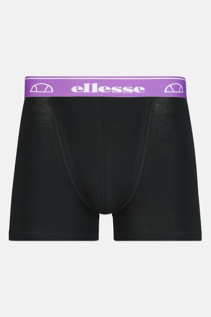 Men 3 Pieces Brand Logo Trunks, Black