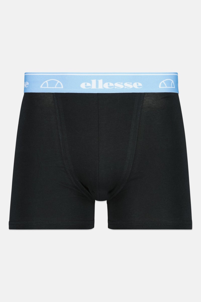 Men 3 Pieces Brand Logo Trunks, Black