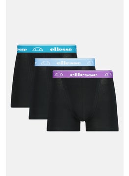 Ellesse Men 3 Pieces Brand Logo Trunks, Black  - Image 1