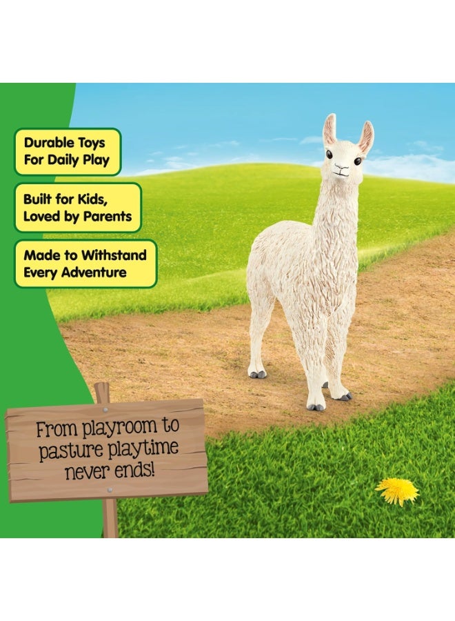 Schleich عالم المزرعة من شلايش، تمثال حيواني، ألعاب مزرعة للأولاد والبنات من 3 إلى 8 سنوات، لاما - Image 4