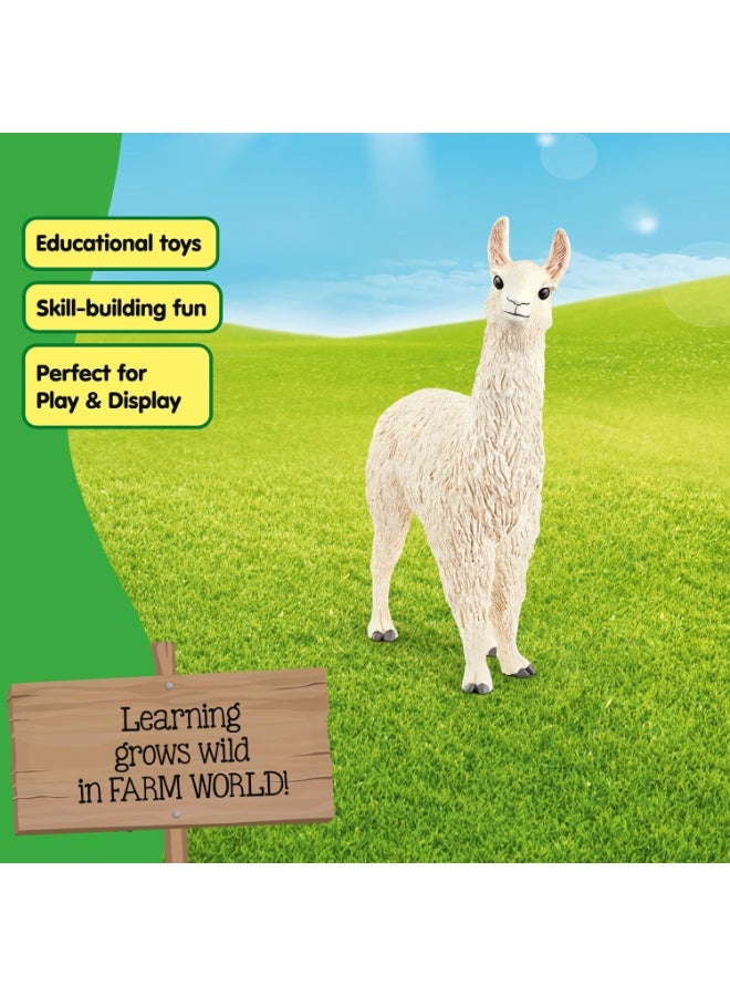 Schleich عالم المزرعة من شلايش، تمثال حيواني، ألعاب مزرعة للأولاد والبنات من 3 إلى 8 سنوات، لاما - Image 3