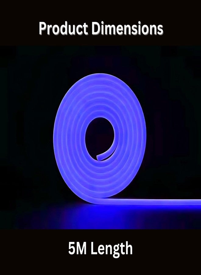 KAVYARA 5 Meter Flexible LED Neon Strip Light with Adapter | Waterproof Blue Rope Light for Home Décor, DIY, Indoor Outdoor Use | Energy Efficient Neon Flex Strip (Blue - 5M) - Image 5