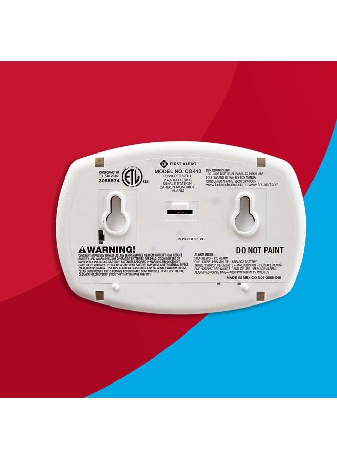 FIRST ALERT CO410 Digital Carbon Monoxide Detector 3-Pack | Battery Operated Carbon Monoxide Alarm with Digital Display and Peak Memory | Electrochemical Sensor - Image 5
