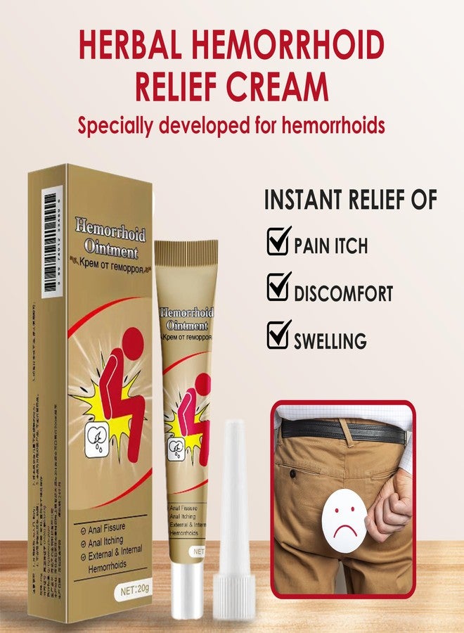 Rulinal Hemorrhoids Cream, Herbal Hemorrhoid Ointment, Natural Itching & Burning Relief Hemorrhoidal Cream, External Discomfort Support for Men Women 20g - Image 2