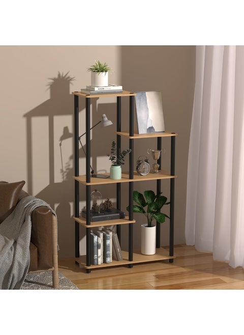 Umi 5Tier Bookshelf Modern Open Display Storage Rack Bookcase Stand for Home Library Multipurpose Book Storage Display Organizer Rack for Living Room Showcase Stand 74x30x1315cm