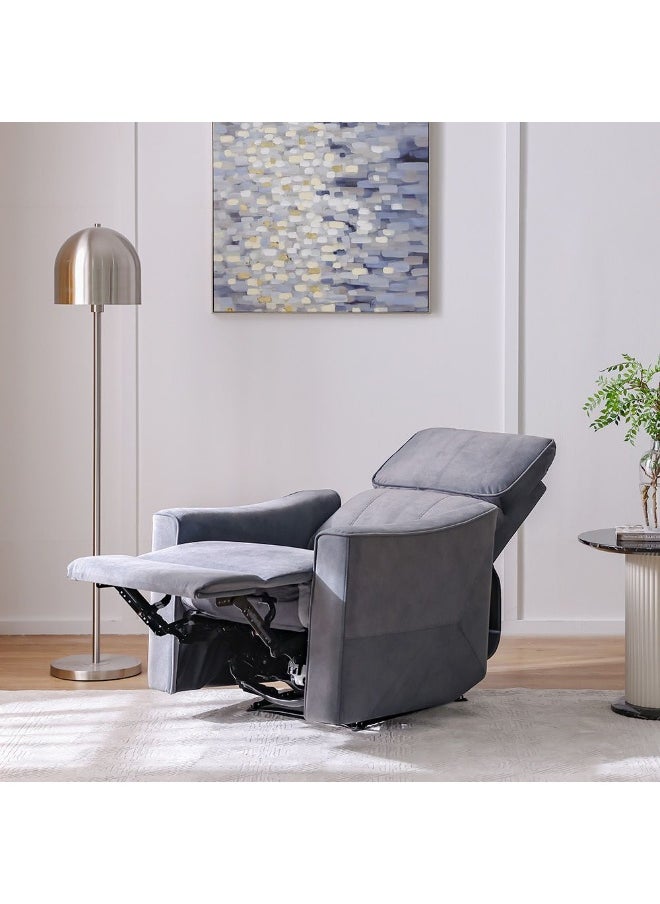 DANUBE HOME V2 Warwik 1 Seater Fabric Recliner Chair – Comfortable Reclining Armchair for Living Room, Home Theater, Lounge – Modern Relaxing Single Sofa Seat - Charcoal  - Image 2