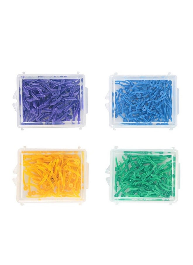 Jadeshay - Jadeshay Dental Wedges, 400pcs 4 Box 4 Color Disposable Plastic Wave Shape Dental Fixing Wedge with Hole for Professional Dental - Image 1