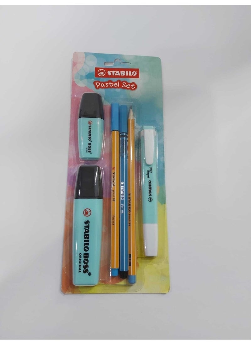 STABILO Pastel Set of 6 Blue - New 
