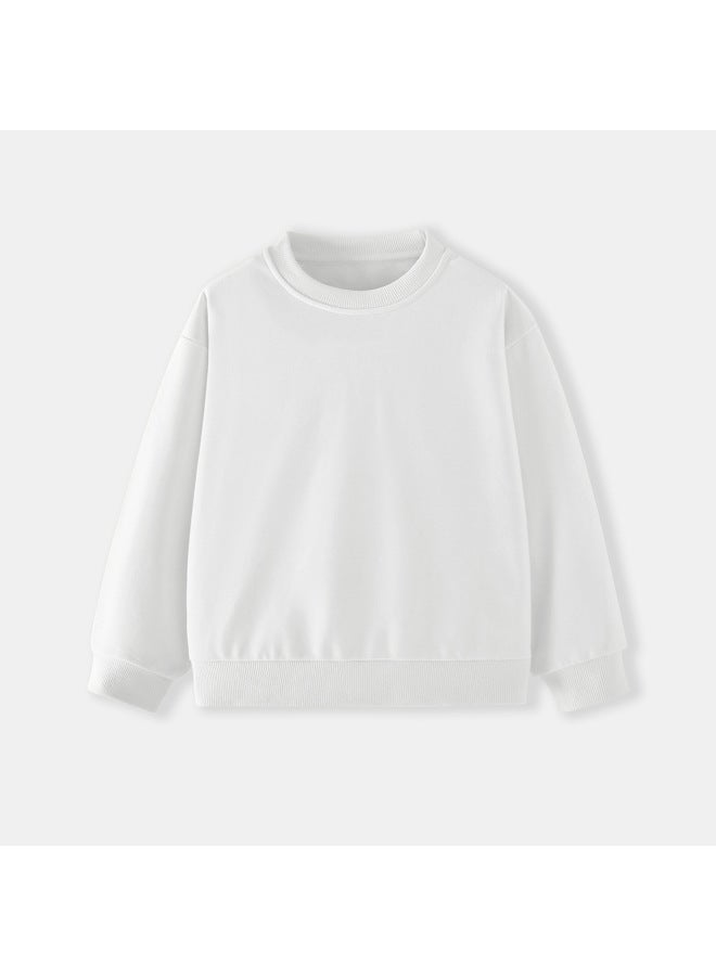 Little Bitty Autumn And Winter Children's Hoodies, Round Neck Base Shirts For Children, Solid Color Pullovers For Boys And Girls - Image 1