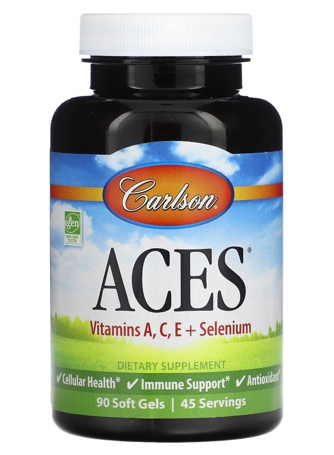 Carlson Aces Vitamins A C E + Selenium 90 Softgels 