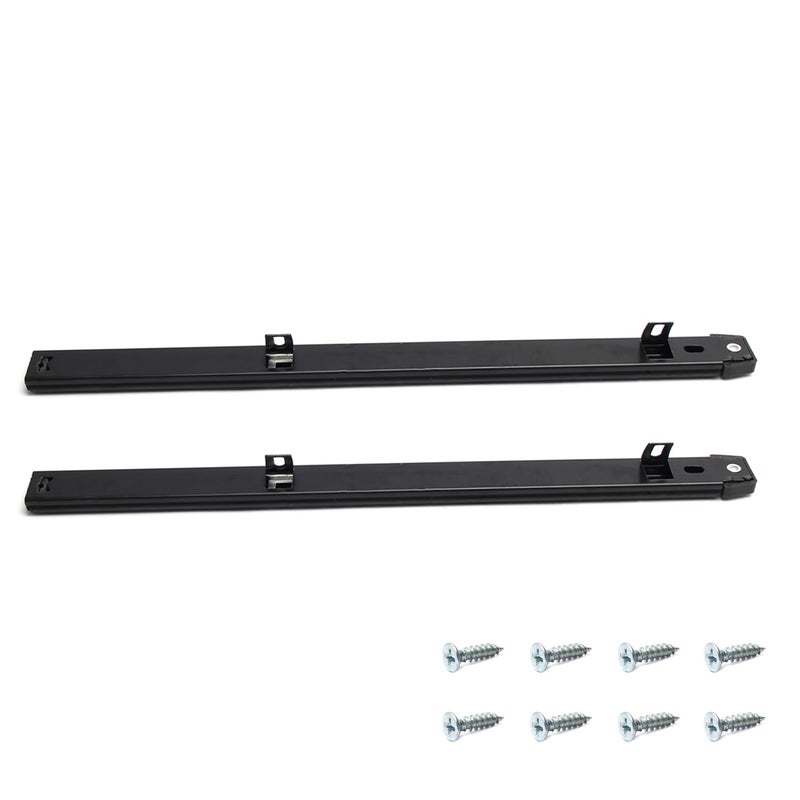 MroMax 14Inch Cold Rolled Steel Drawer Slides 2 Fold Ball Bearing Slide Track Rail 2 Sections Steel Heavy Runners Ball 27mm Wide 55lb Capacity Black 1 Pair - Image 2