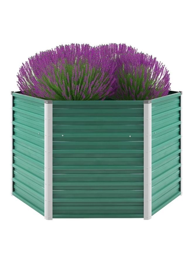 vidaxl vidaXL Garden Raised Bed Galvanised Steel 129x129x77 cm Green  - Image 1