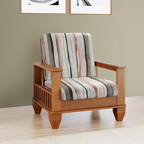 Yellow Weaves Printed Wooden Sofa Seat & Back Slip Cover, Stretchable Velvet Sofa Cover, Elastic Fit, Gaddi Cover (Pack of 6, Colourful Stripe) - Image 2
