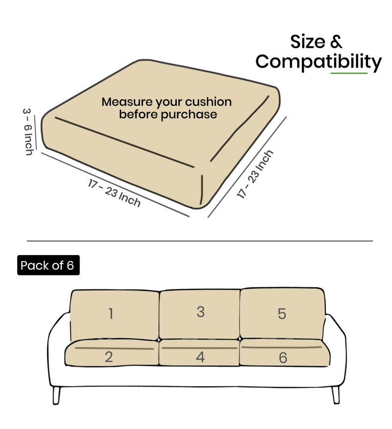 Yellow Weaves Printed Wooden Sofa Seat & Back Slip Cover, Stretchable Velvet Sofa Cover, Elastic Fit, Gaddi Cover (Pack of 6, Colourful Stripe) - Image 3