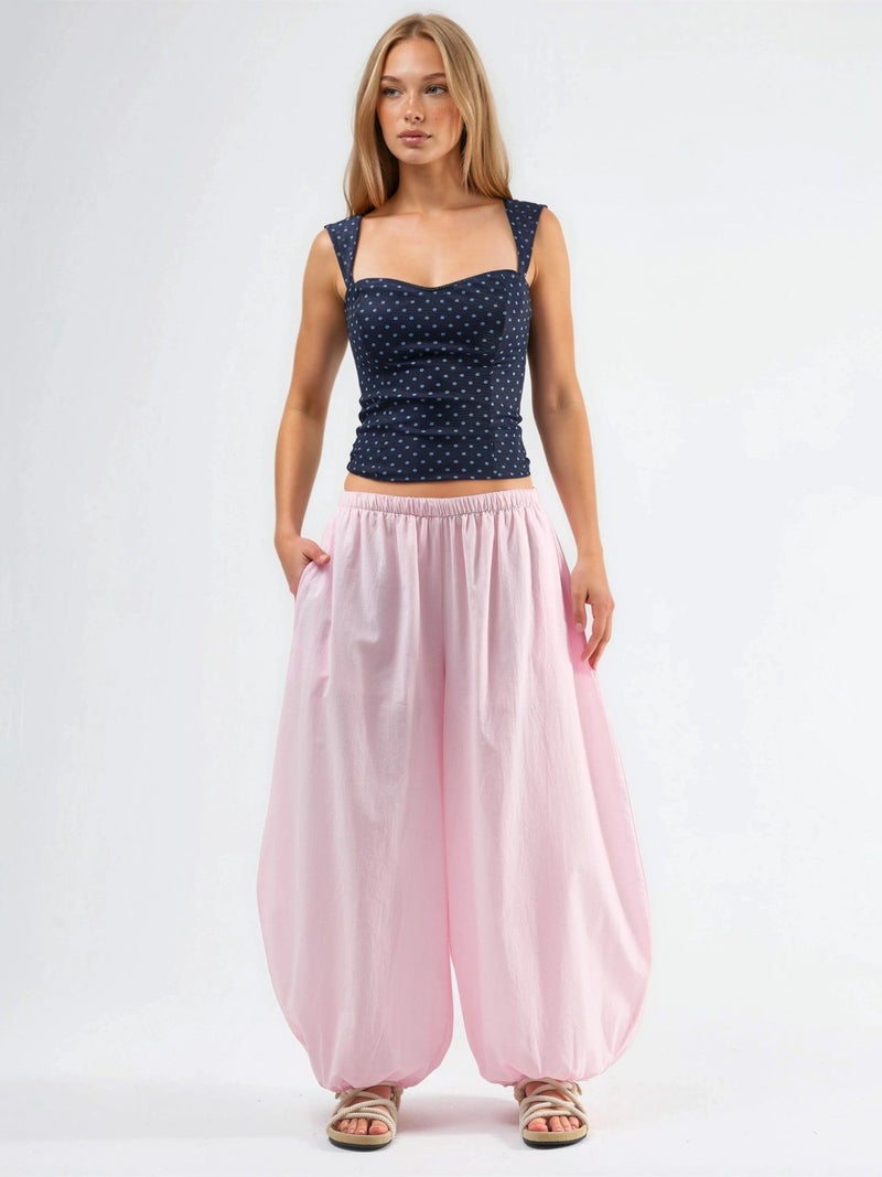Busem Elastic Waist Balloon Pants with Pockets - Image 3