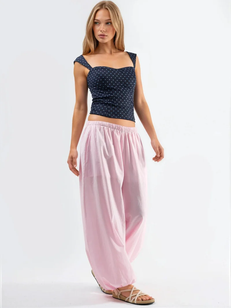 بوسيم BUSEM Elastic Waist Balloon Pants with Pockets