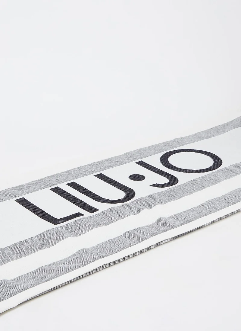 Liu Jo Striped beach towel with logo