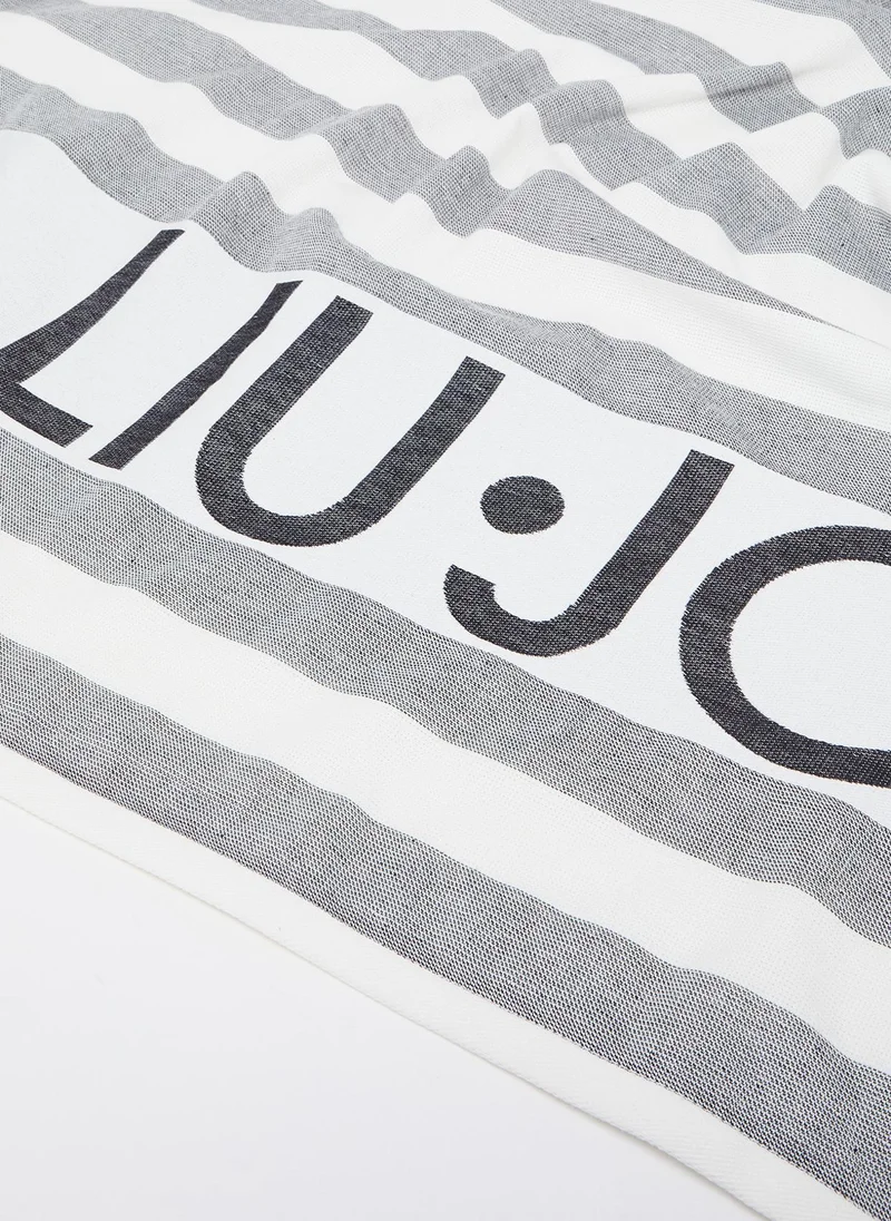 Liu Jo Striped beach towel with logo