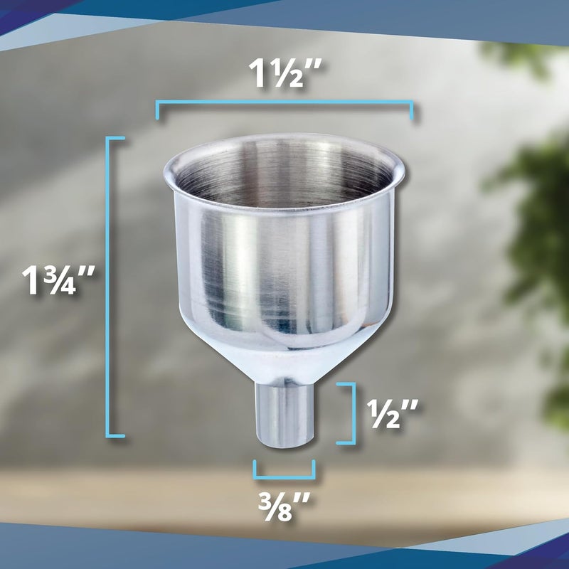 SE Stainless Steel Funnel for Flasks - Compact Metal Funnel for Liquor, Oil, Juice, and Milk with Screw-On Cap - Image 3