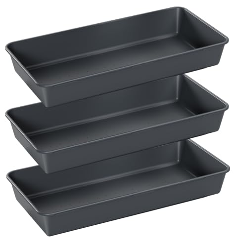 Kutesna 3PCS Large Plastic Drawer Organizer 12 X 6 Desk Drawer Organizer and Storage Trays Largesize Storage Bins Organization and Storage Container for Makeup Vanity Kitchen Utensil Office Bathroom - Image 1