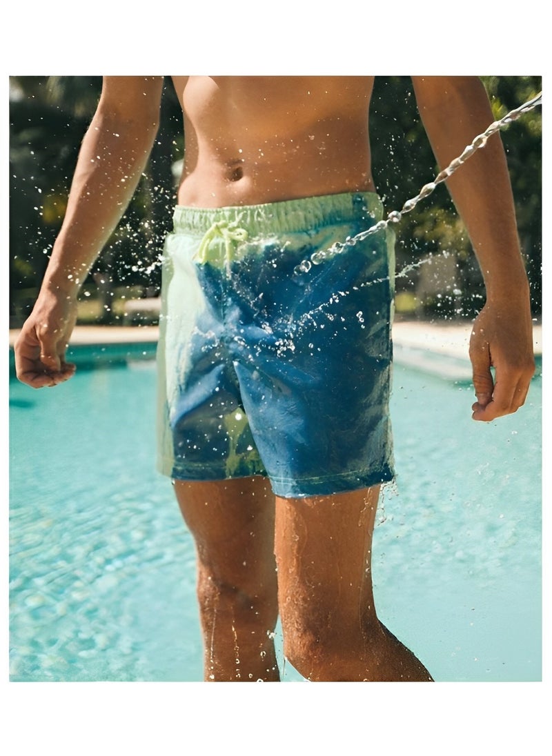 REOCLE - Men's Swim Trunks Quick Dry Beach Shorts Temperature Color Changing Swim Trunks Lightweight Breathable Swimming Trunks - Image 1